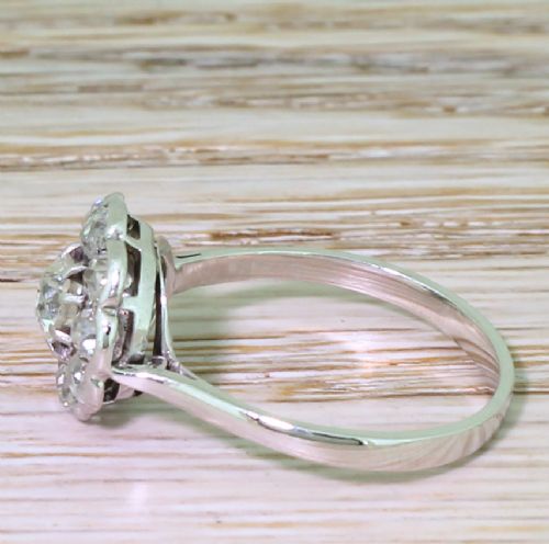 fig 2. Art Deco 1.59 Carat Old Cut Diamond Cluster Ring, circa 1935