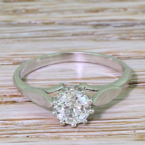 fig 1. Art Deco 0.70 Carat Old Cut Diamond Engagement Ring, circa 1925
