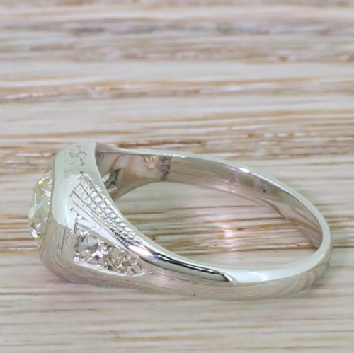 fig 2. Art Deco 0.78 Carat Old Cut Diamond Solitaire Ring, circa 1935