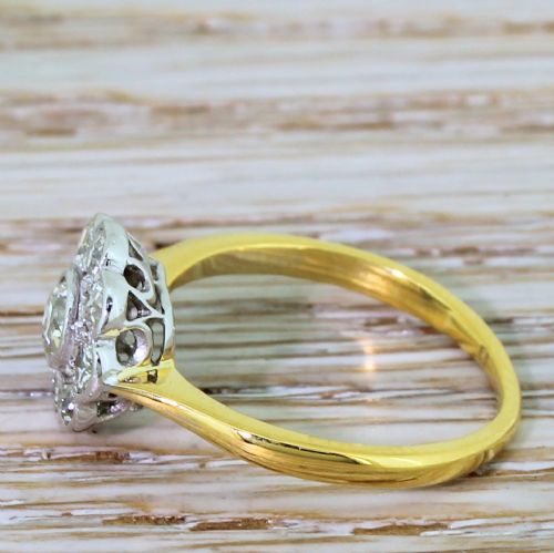 fig 2. Art Deco 0.76 Carat Old Cut Diamond Daisy Cluster Ring, circa 1930