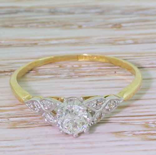 fig 1. Art Deco 0.53 Carat Old Cut Diamond Engagement Ring, circa 1915
