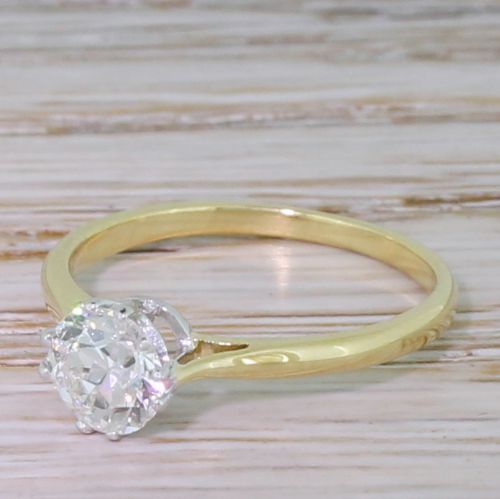 Art Deco 0.70 Carat Old European Cut Diamond Engagement Ring, Circa 1925

