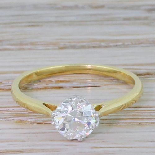 fig 1. Art Deco 0.70 Carat Old European Cut Diamond Engagement Ring, circa 1925