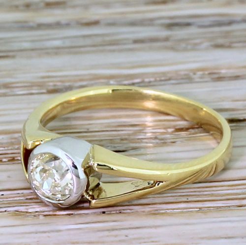 Art Deco 0.51 Carat Old Cut Diamond Engagement Ring, Circa 1935
