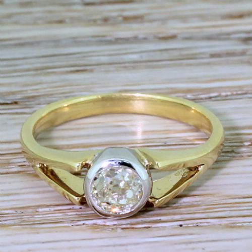 fig 1. Art Deco 0.51 Carat Old Cut Diamond Engagement Ring, circa 1935
