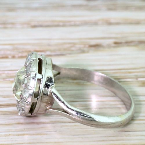 fig 2. Art Deco 1.69 Carat Old Cut Diamond Cluster Ring, French, circa 1925
