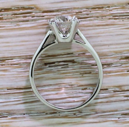 fig 3. 1.38 Carat Old Cut Diamond Solitaire Engagement Ring, Portuguese, White Gold
