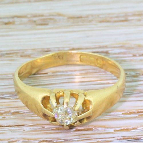 fig 1. Edwardian 0.30 Carat Old Cut Diamond Solitaire Ring, dated 1902