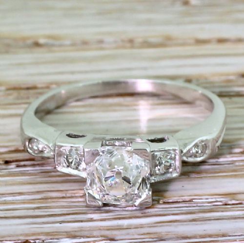 fig 1. Art Deco 0.94 Carat Old Cut Diamond Engagement Ring, circa 1930
