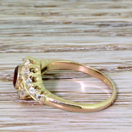 fig 2. Edwardian 0.55 Carat Ruby & 0.60 Carat Old Cut Diamond Cluster Ring, circa 1910
