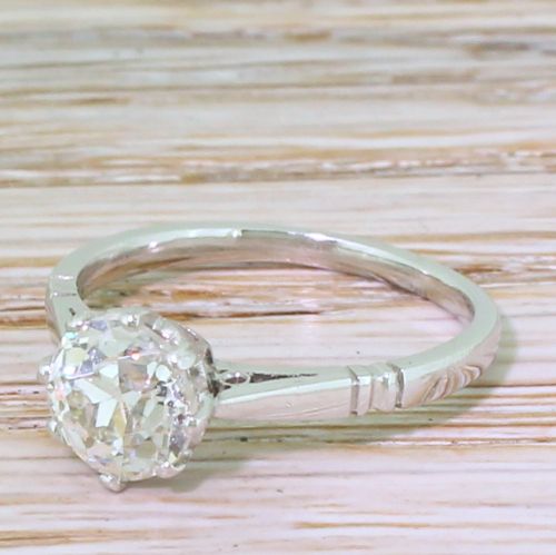 Art Deco 1.50 Carat Old Cut Diamond Engagement Ring, Circa 1925

