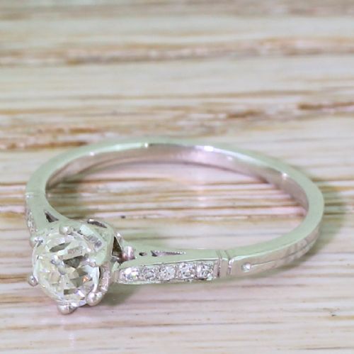 Art Deco 0.72 Carat Old Cut Diamond Engagement Ring, Circa 1925
