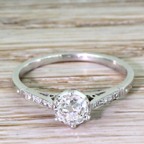 fig 1. Art Deco 0.72 Carat Old Cut Diamond Engagement Ring, circa 1925
