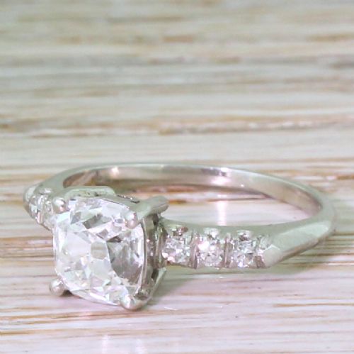 Art Deco 1.51 Carat Old Cut Diamond Engagement Ring, Circa 1915
