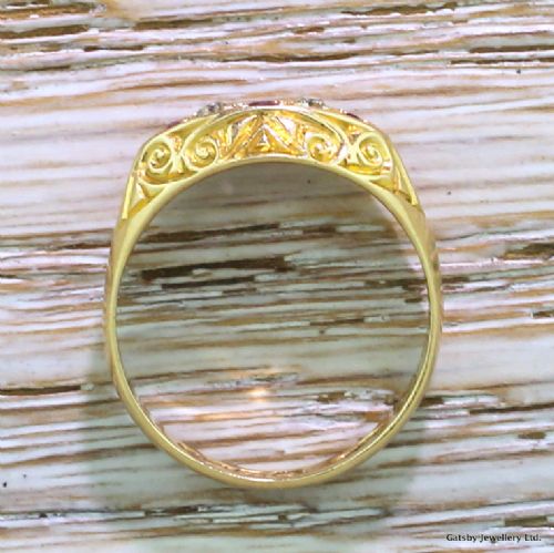 fig 3. Edwardian Ruby & Old Cut Diamond Five Stone Ring, dated 1910