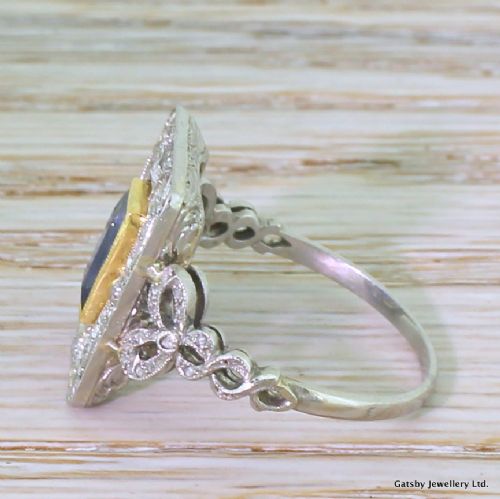 fig 2. Edwardian 1.18 Carat Natural Sapphire & Diamond Ring, French, circa 1910
