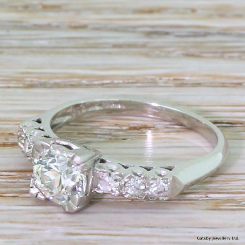 Art Deco 0.98 Carat Old Cut Diamond Engagement Ring, Circa 1925
