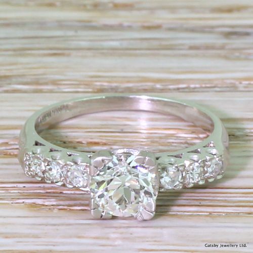 fig 1. Art Deco 0.98 Carat Old Cut Diamond Engagement Ring, circa 1925