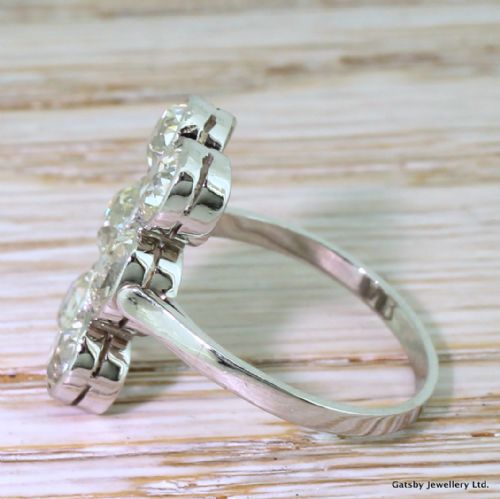 fig 2. Art Deco 2.75 Carat Old Cut Diamond Six Stone Ring, circa 1920