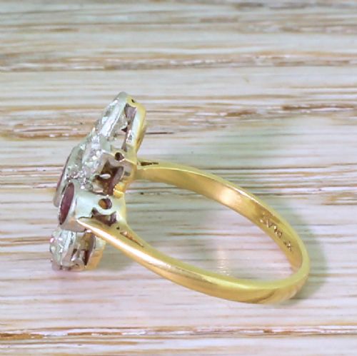 fig 2. Art Deco 0.73 Carat Ruby & 0.90 Carat Old Cut Diamond Ring, circa 1930