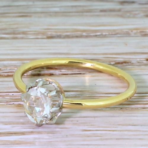 Edwardian 0.50 Carat Rose Cut Diamond Solitaire Ring, Circa 1905
