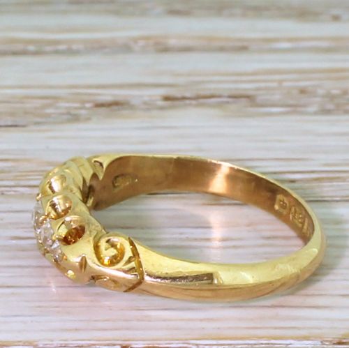 fig 2. Edwardian 0.35 Carat Old Cut Diamond Five Stone Ring, dated 1902