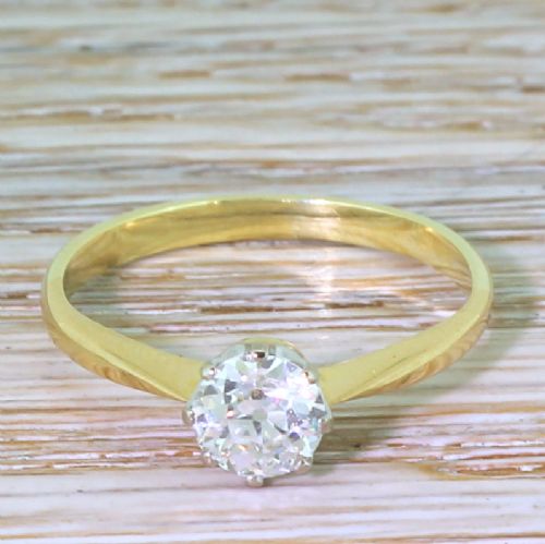 fig 1. Art Deco 0.73 Carat Old Cut Diamond Engagement Ring, circa 1940