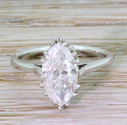 fig 1. Art Deco 2.00 Carat Old Marquise Cut Diamond Engagement Ring, circa 1935