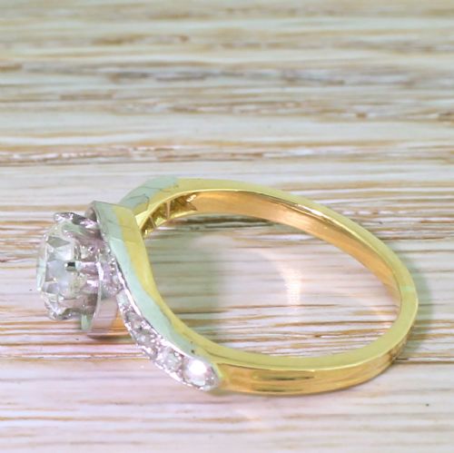 fig 2. Art Deco 0.89 Carat Old Cut Diamond Swirl Ring, French, circa 1930
