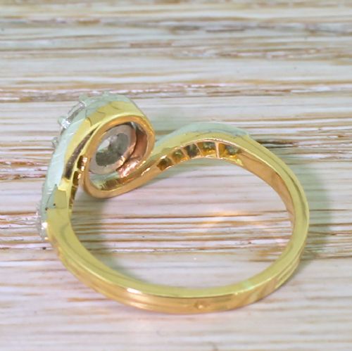 fig 3. Art Deco 0.89 Carat Old Cut Diamond Swirl Ring, French, circa 1930
