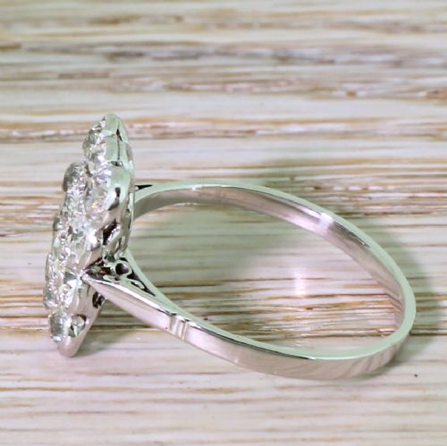 fig 2. Art Deco 1.40 Carat Old Cut Diamond Plaque Ring, circa 1935