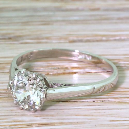 Art Deco 0.99 Carat Old Cut Diamond Engagement Ring, Circa 1925
