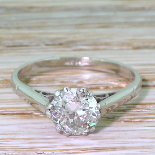 fig 1. Art Deco 0.99 Carat Old Cut Diamond Engagement Ring, circa 1925