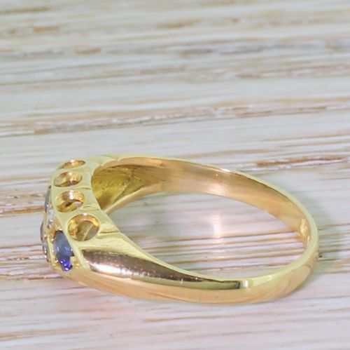 fig 2. Early 20th Century Sapphire & Old Cut Diamond Ring, dated 1914