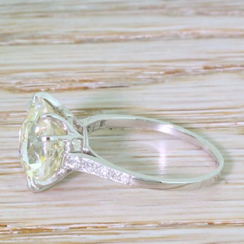 fig 2. Art Deco 4.81 Carat Old Cushion Cut Diamond Engagement Ring, French, circa 1920
