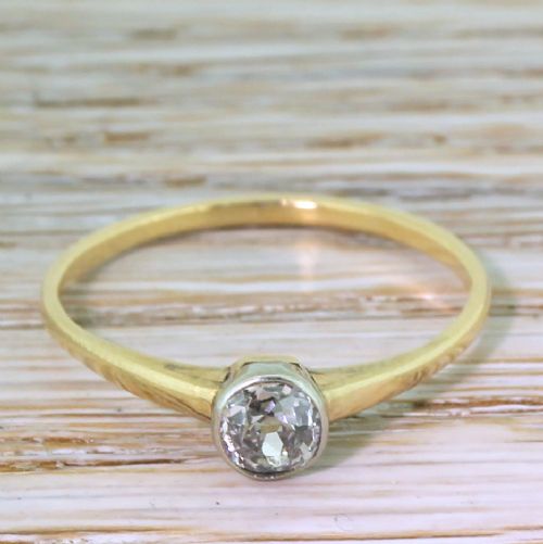 fig 1. Art Deco 0.40 Carat Old Cut Diamond Engagement Ring, circa 1935