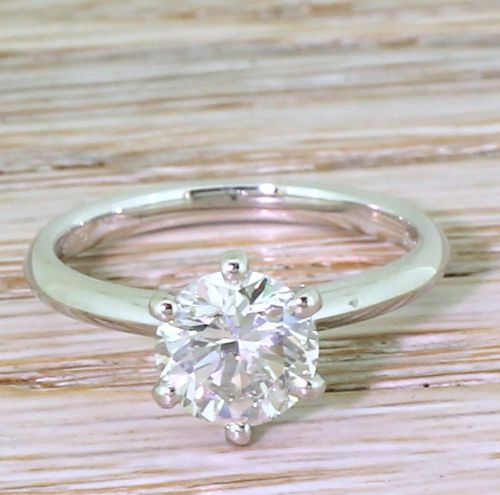 fig 1. 1.48 Carat Transitional Cut Diamond Engagement Ring, Platinum
