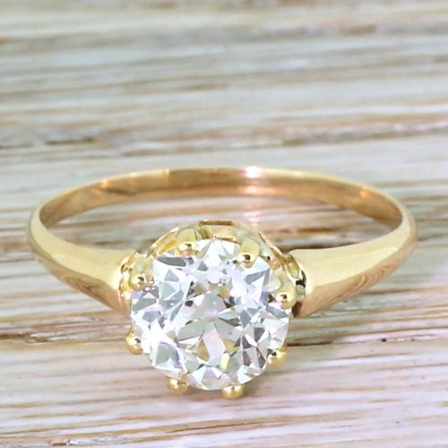 fig 1. Art Deco 1.95 Carat Old Cut Diamond Engagement Ring, circa 1915