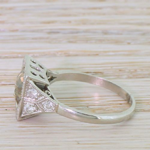 fig 2. Art Deco 1.52 Carat Fancy Orangey Brown Old Cut Diamond Ring, circa 1925