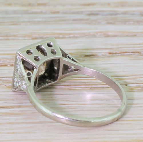 fig 3. Art Deco 1.52 Carat Fancy Orangey Brown Old Cut Diamond Ring, circa 1925