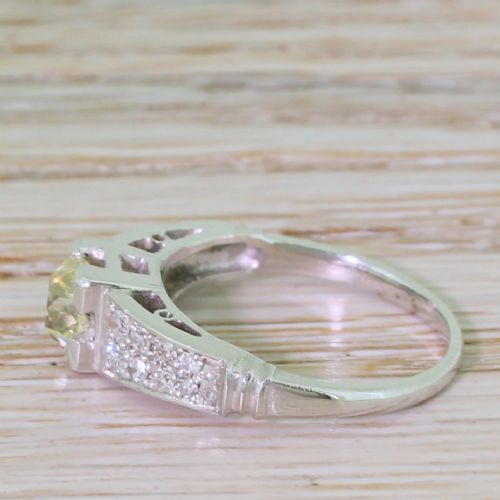 fig 2. Art Deco 0.75 Carat Light Yellow Old Cut Diamond Engagement Ring, circa 1930
