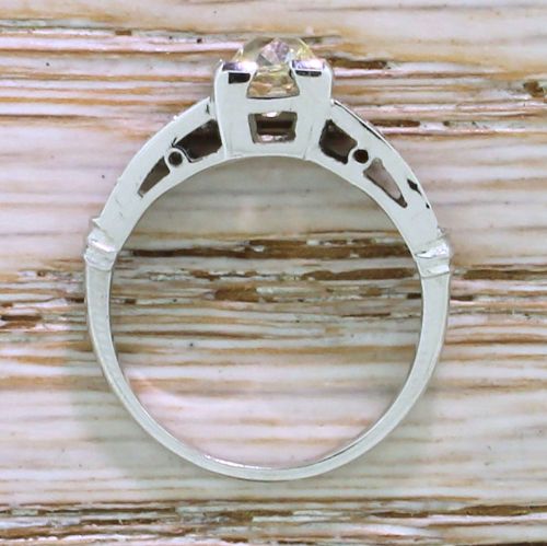 fig 3. Art Deco 0.75 Carat Light Yellow Old Cut Diamond Engagement Ring, circa 1930
