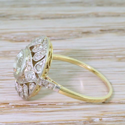 fig 2. Edwardian 1.30 Carat Old Cut Diamond Cluster Ring, circa 1910
