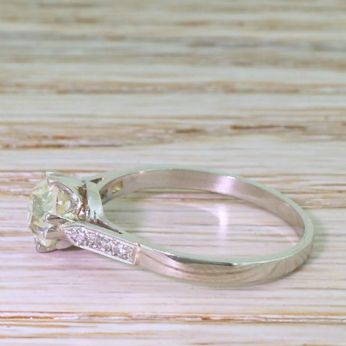 fig 2. Mid Century 1.00 Carat Old Cut Diamond Engagement Ring, circa 1945
