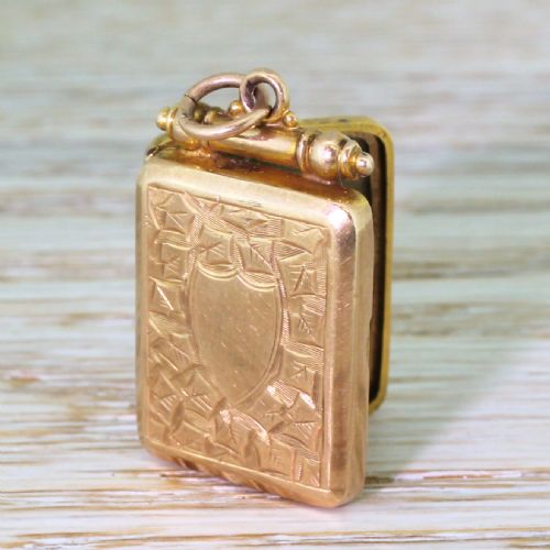 Edwardian 9k Gold Locket, Dated 1911
