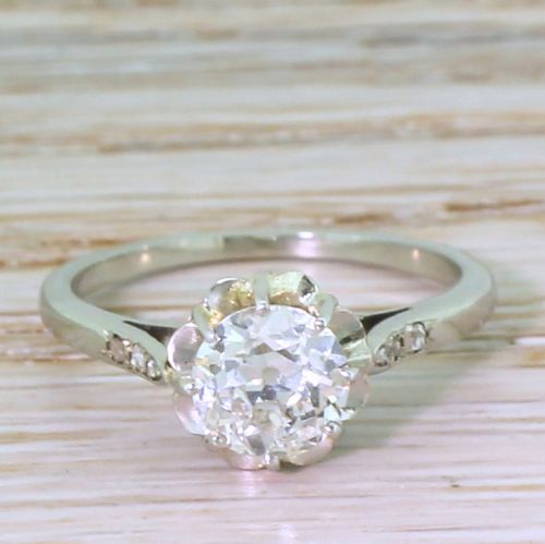 fig 1. Art Deco 1.10 Carat Old Cut Diamond Engagement Ring, French, circa 1925
