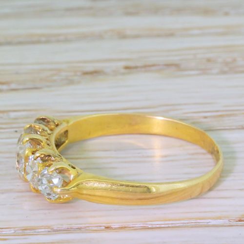 fig 2. Victorian 1.11 Carat Old Cut Diamond Five Stone Ring, circa 1900
