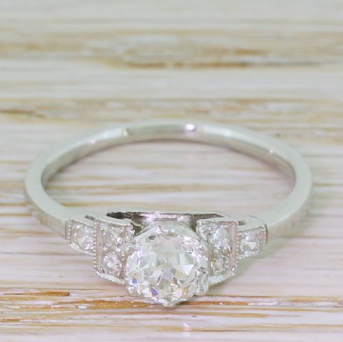 fig 1. Art Deco 0.68 Carat Old Cut Diamond Engagement Ring, circa 1930
