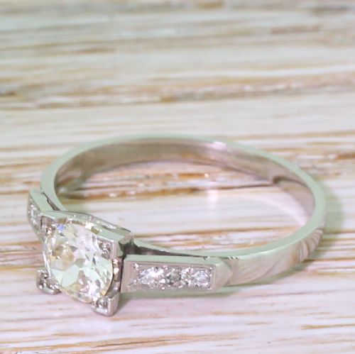 Art Deco 0.51 Carat Old European Cut Diamond Engagement Ring, Circa 1930
