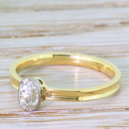 Edwardian 0.48 Carat Old Cut Diamond Engagement Ring, Circa 1910
